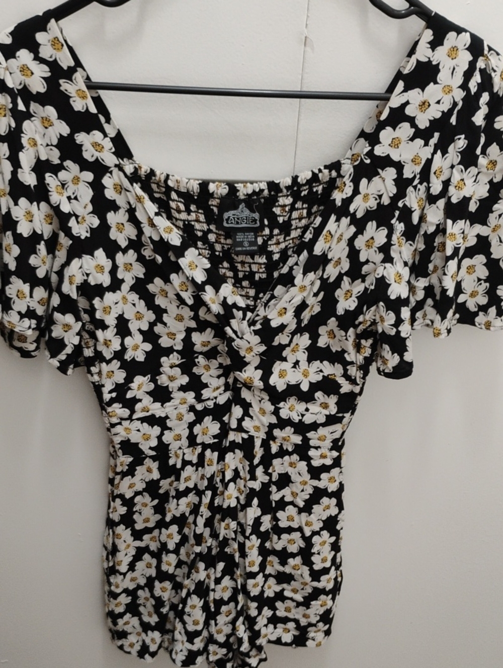 Angie Black Floral Women's Romper
